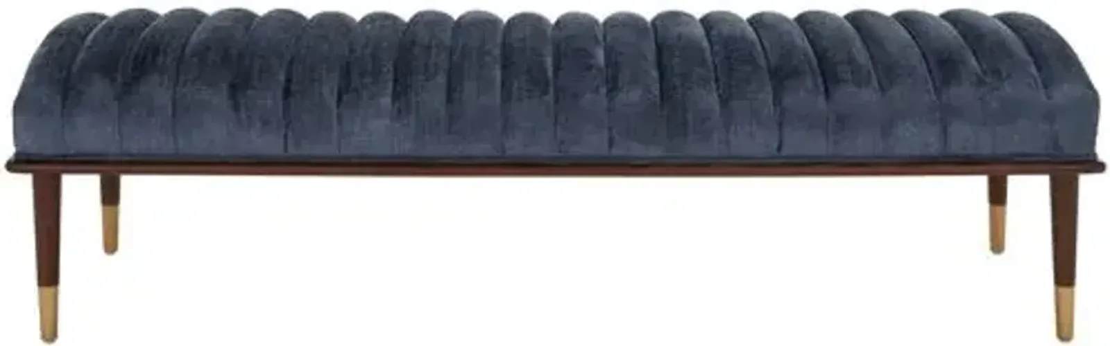 Cadie Mid-Century Bench - Blue