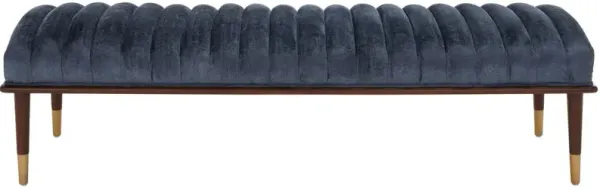 Cadie Mid-Century Channel Tufted Velvet Bench