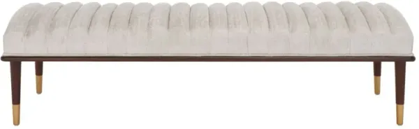 Cadie Mid-Century Channel Tufted Velvet Bench