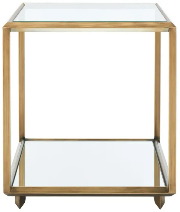 Elisha Mirrored Accent Table, Bronze