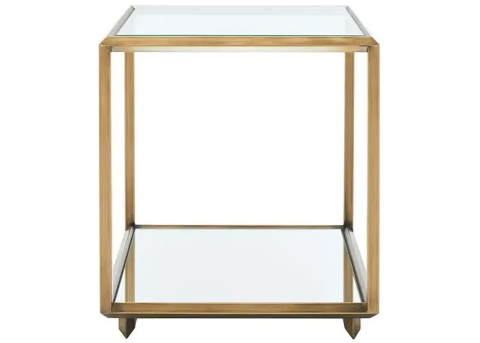 Elisha Mirrored Accent Table - Bronze - Brown - 20Hx18Wx18D in