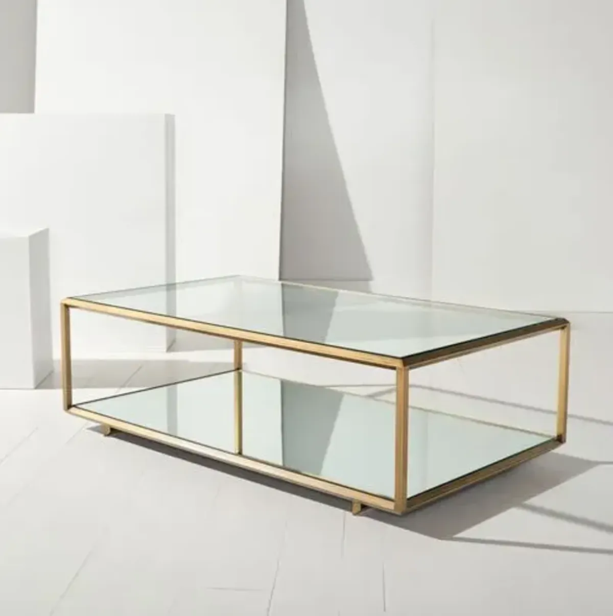 Elisha Mirrored Coffee Table - Bronze - Brown