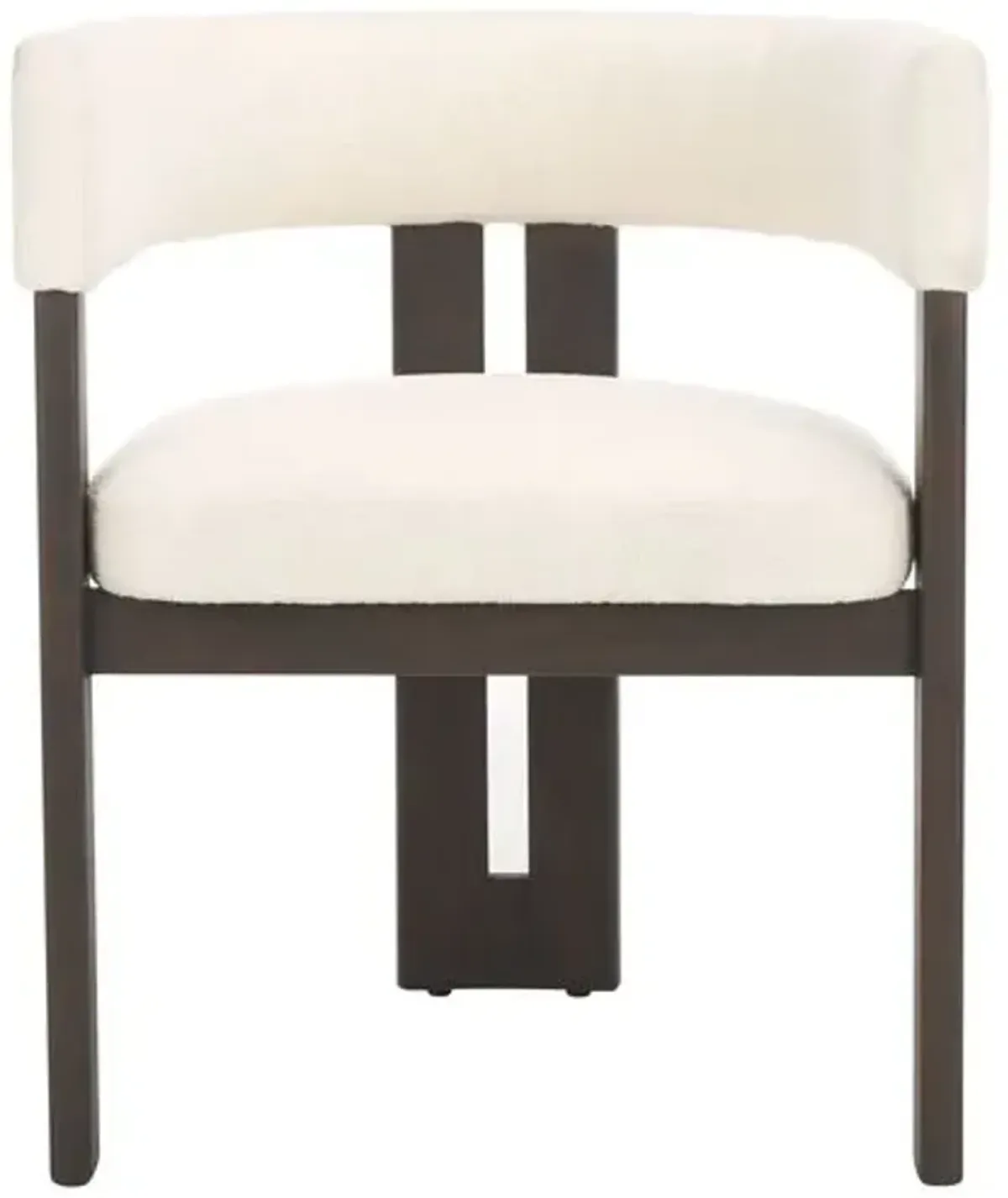 Hart Boucle Arm Chair - Ivory/Dark Brown