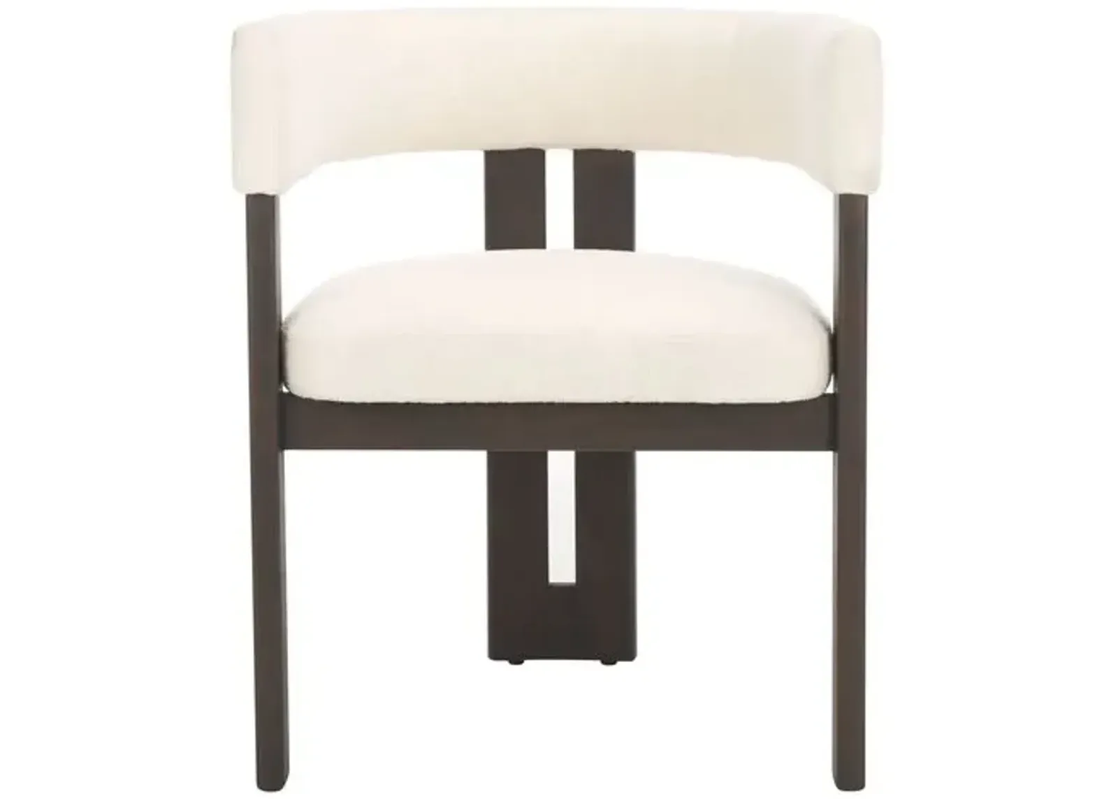 Hart Boucle Arm Chair - Ivory/Dark Brown