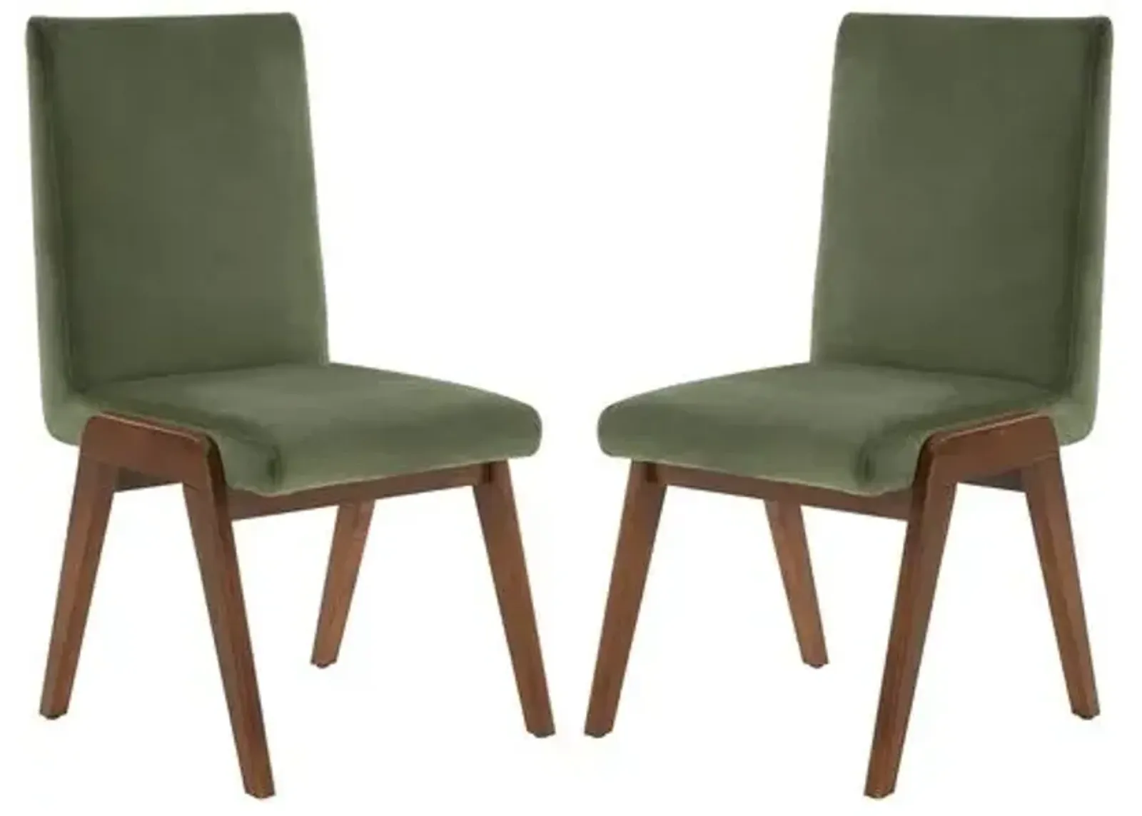 Forrest Dining Chair - Olive Green/Dark Walnut