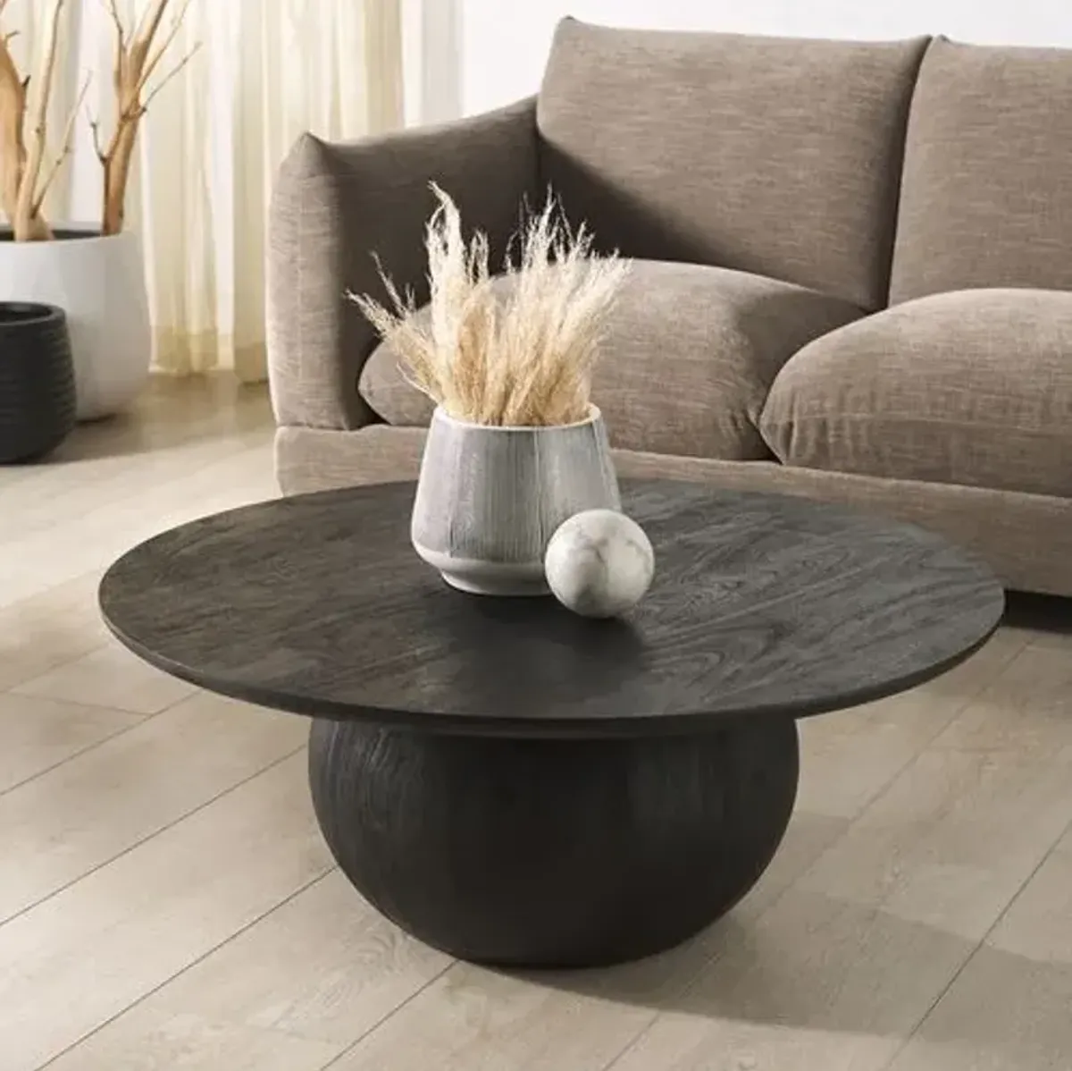 Gabribella Round Wood Coffee Table - Black