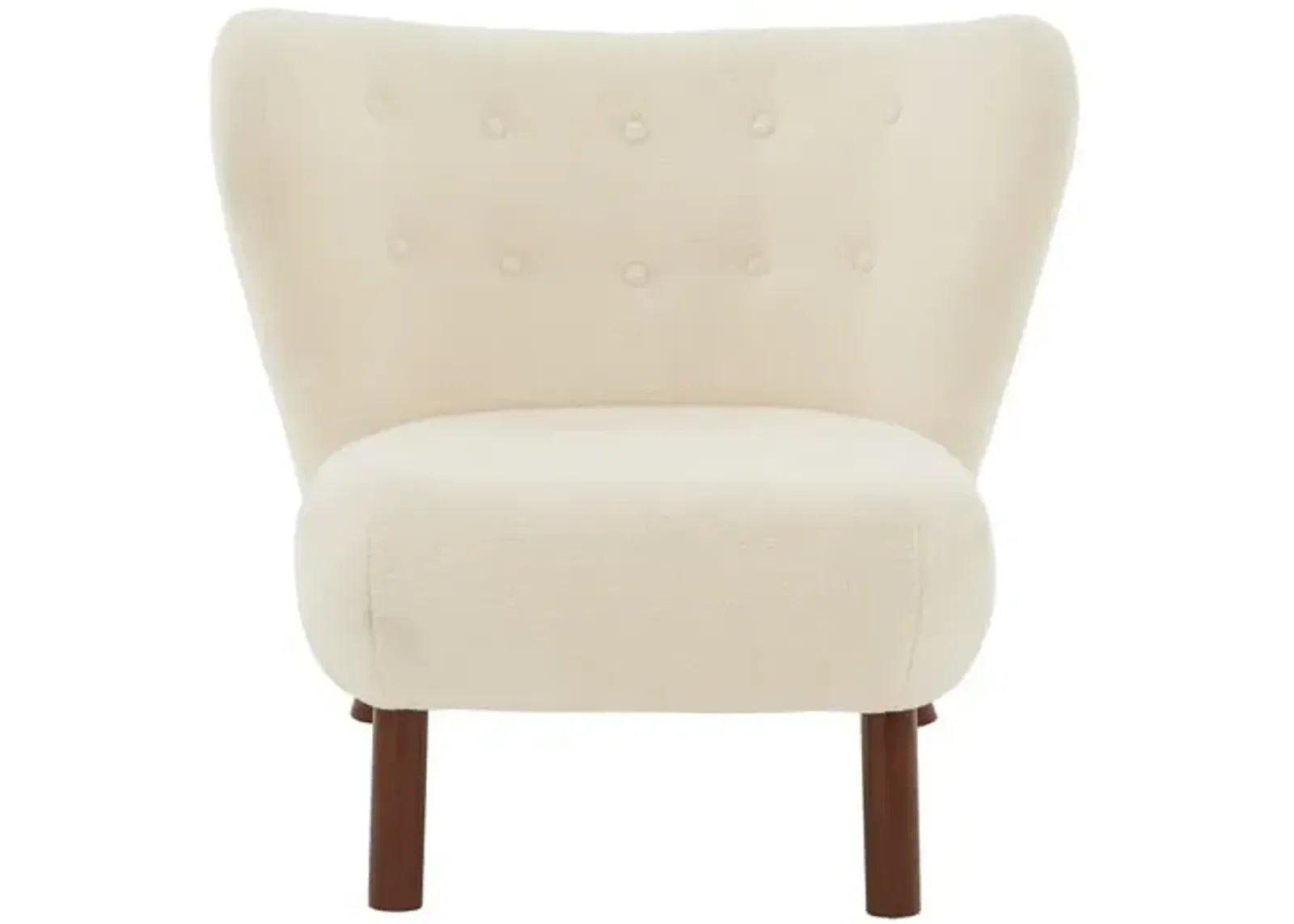 Jarek Modern Wingback Chair - Ivory/Dark Brown - Comfortable, Stylish