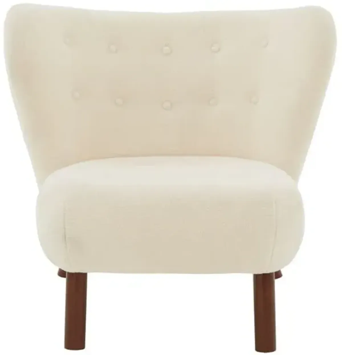 Jarek Modern Wingback Chair - Ivory/Dark Brown - Comfortable, Stylish