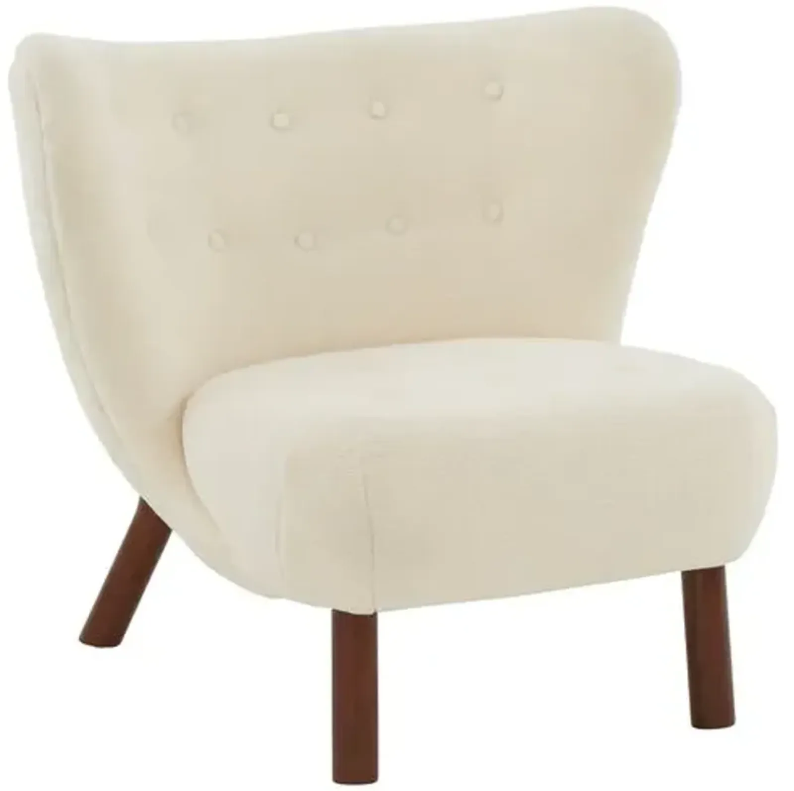 Jarek Modern Wingback Chair - Ivory/Dark Brown - Comfortable, Stylish