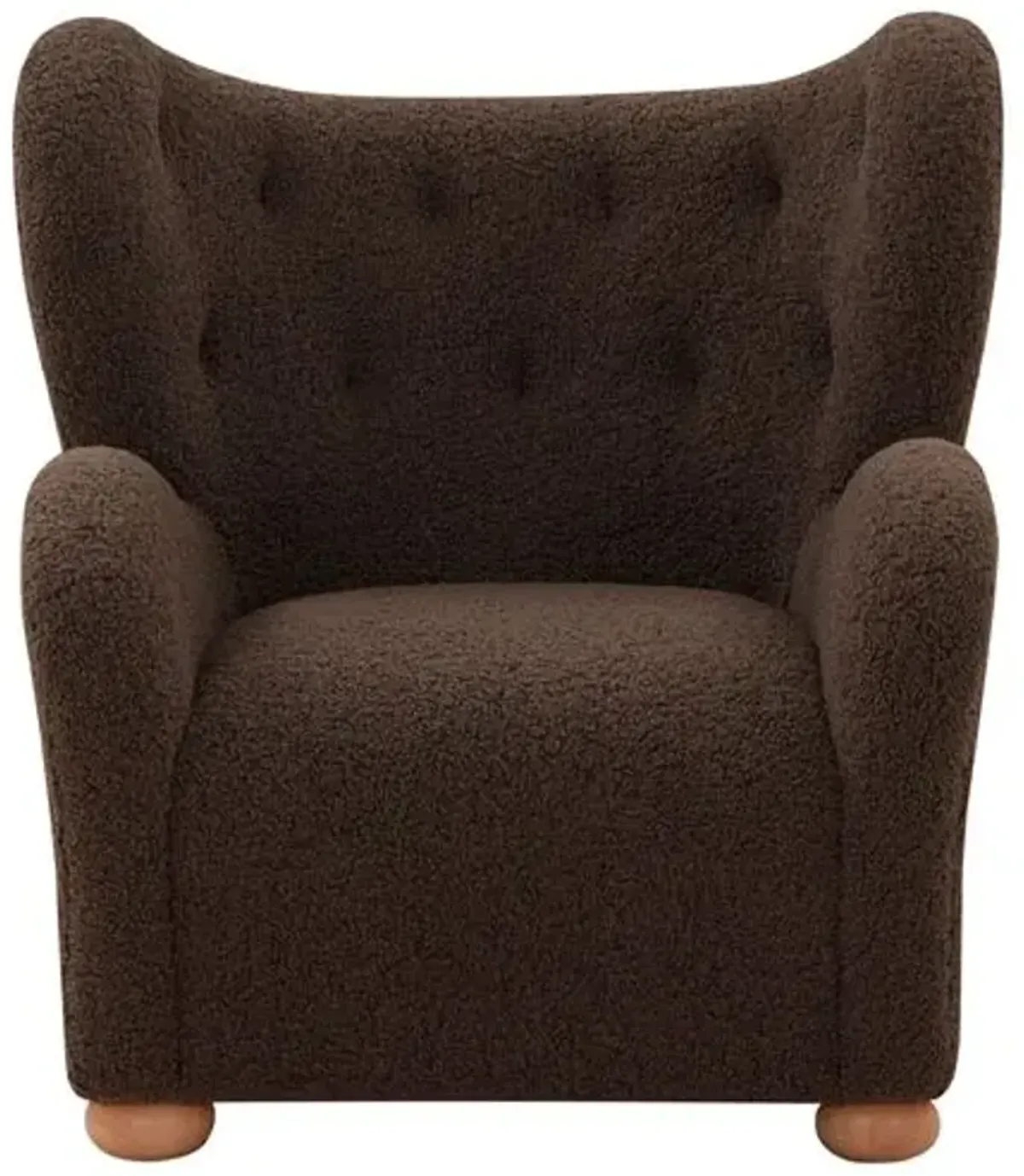 Kenzo Wingback Accent Chair - Dark Brown/Natural, Comfortable, Durable