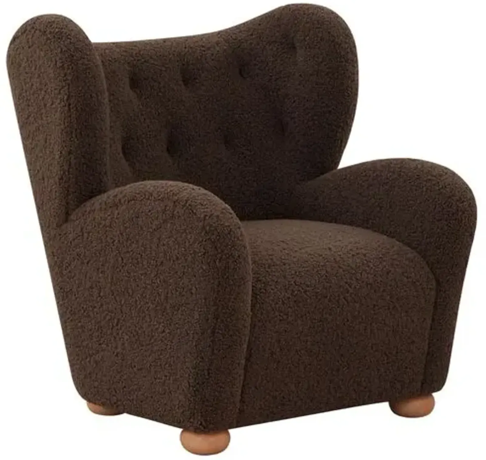 Kenzo Wingback Accent Chair - Dark Brown/Natural, Comfortable, Durable