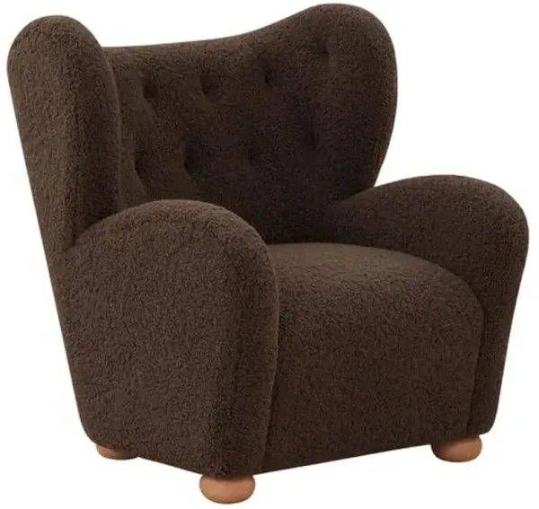 Kenzo Wingback Accent Chair - Dark Brown/Natural, Comfortable, Durable