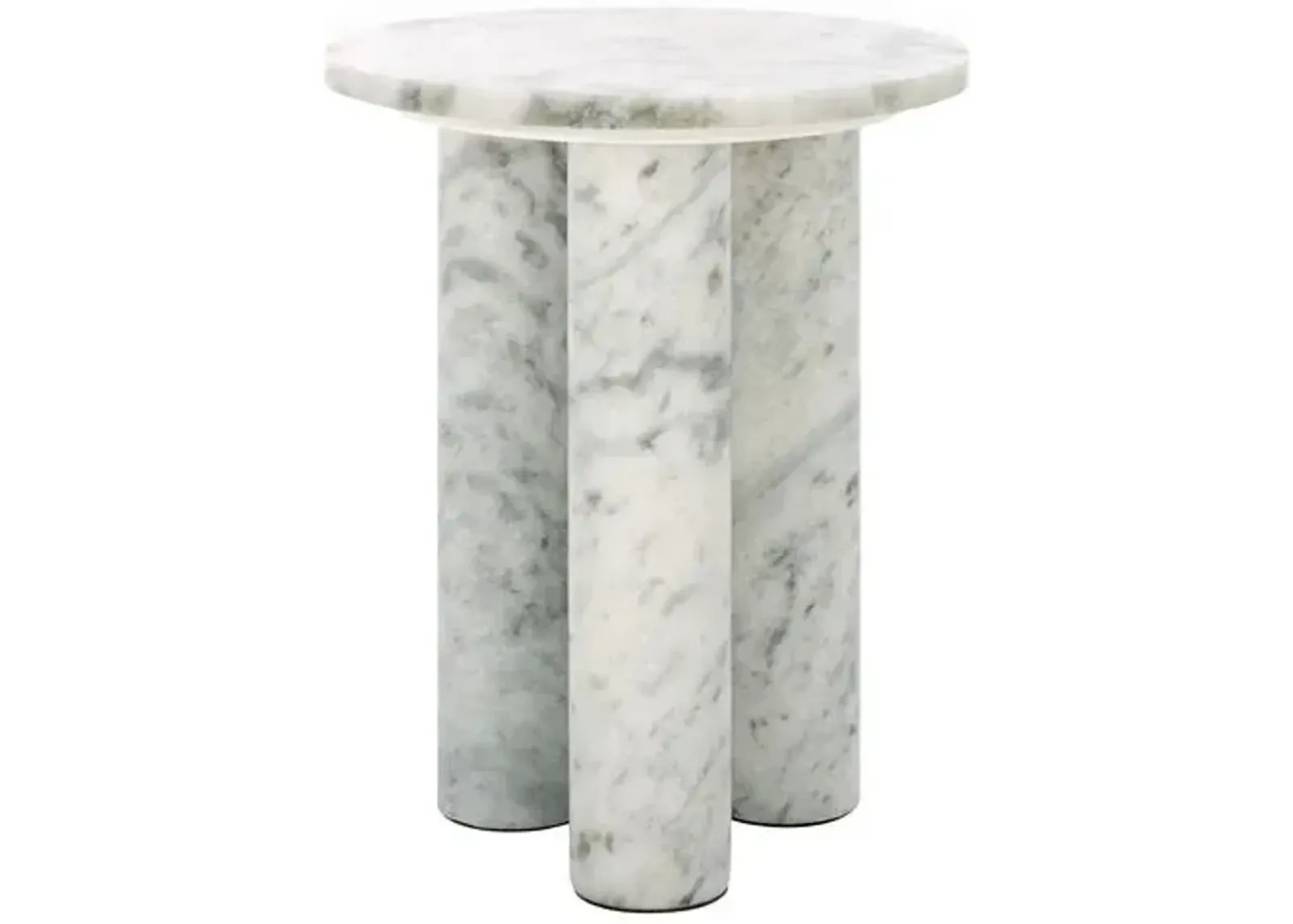 Nashan Marble Accent Table - White - 20Hx16Wx16D in