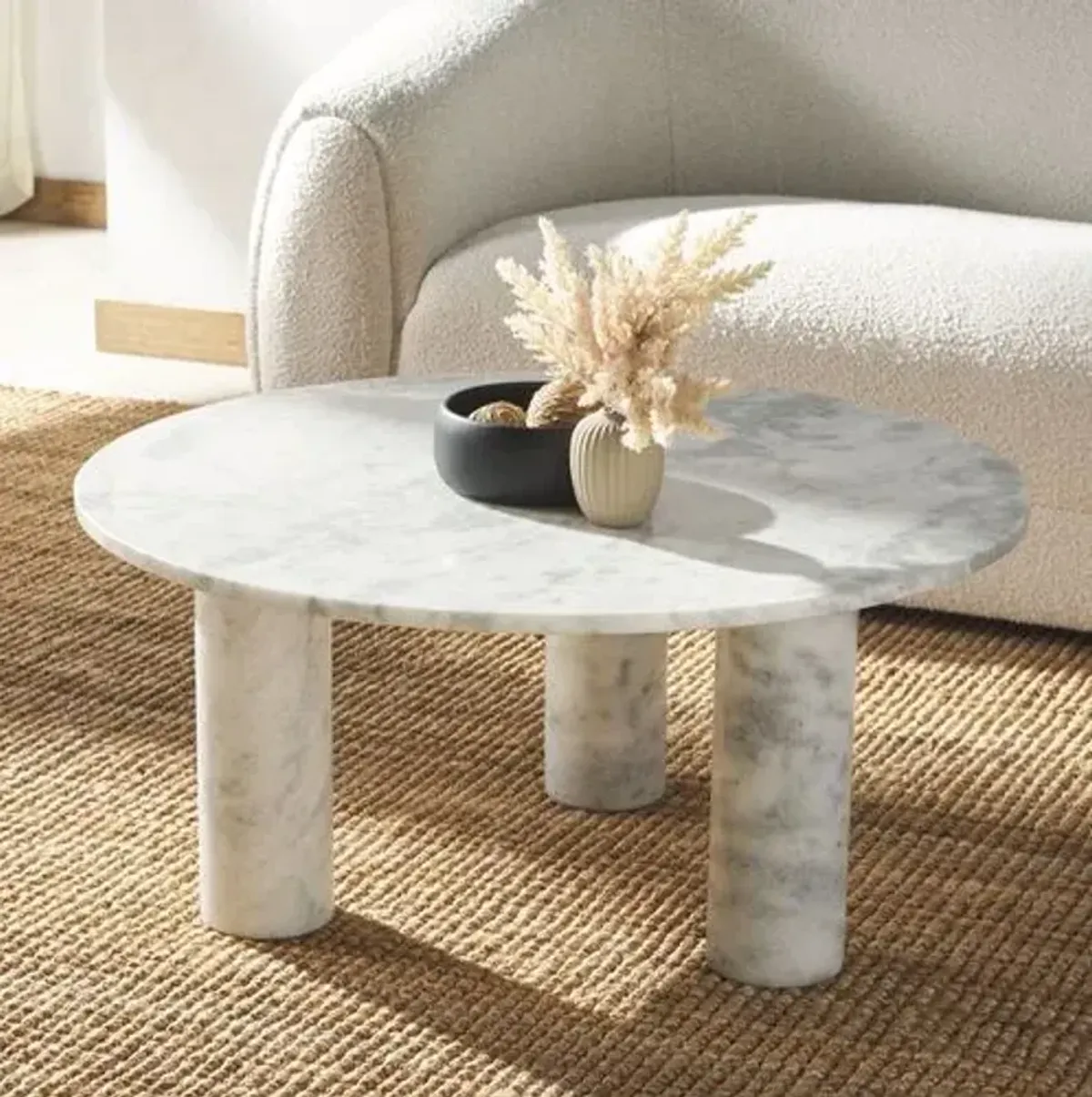 Nashan Marble Coffee Table - White