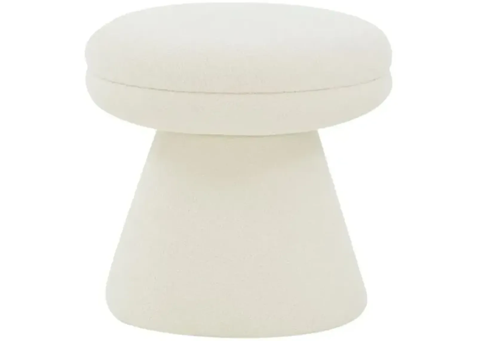 Paxson Boucle Ottoman - White