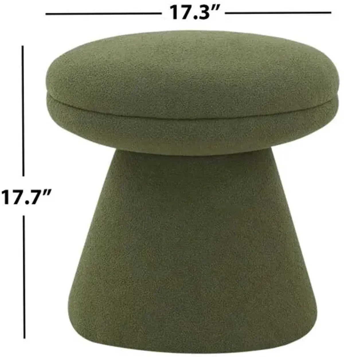 Paxson Boucle Ottoman - Green