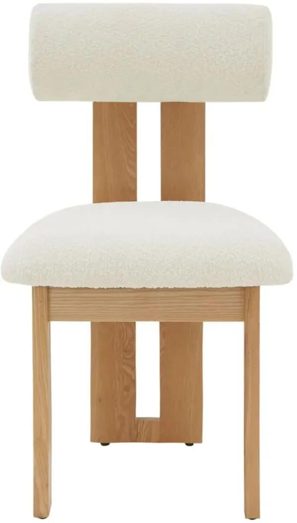 Quade Boucle Dining Chair, Ivory/Natural