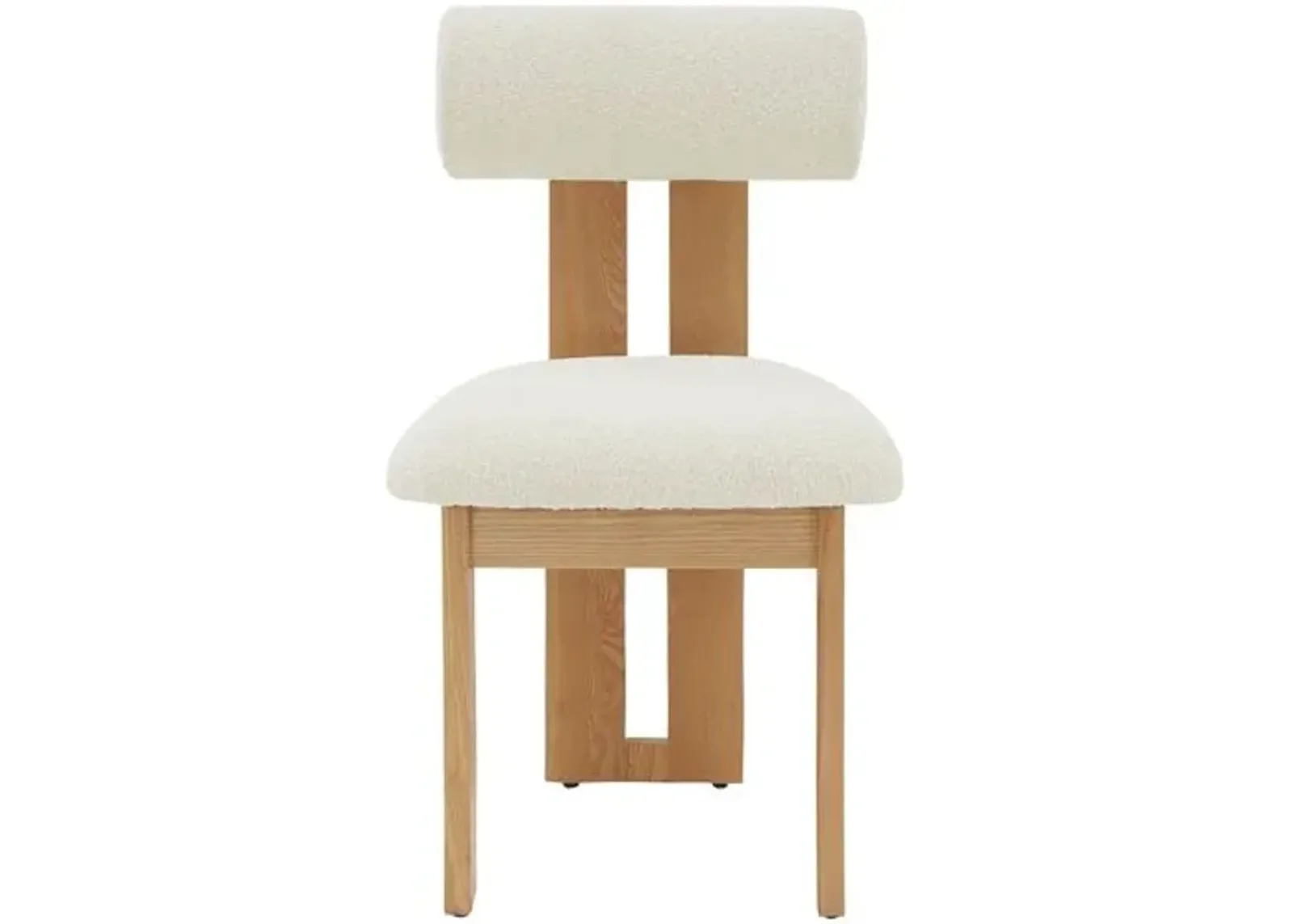 Quade Boucle Dining Chair - Ivory/Natural