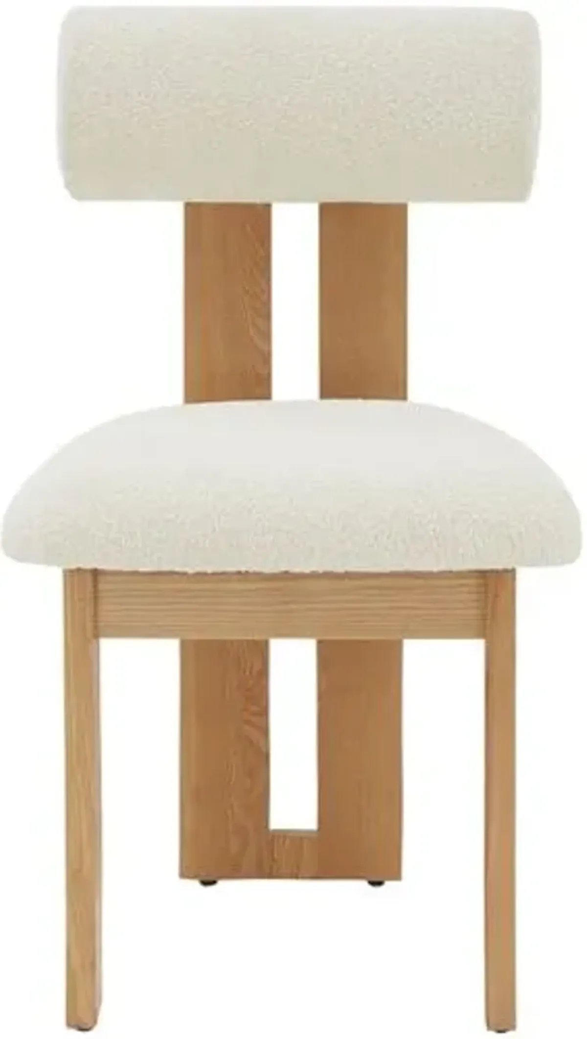 Quade Boucle Dining Chair - Ivory/Natural