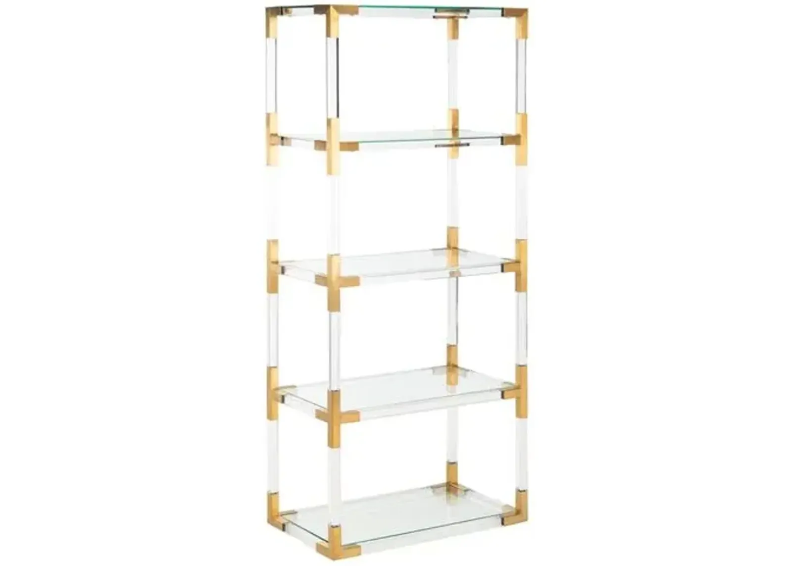 Sayer Acrylic Bookshelf - Clear/Brass