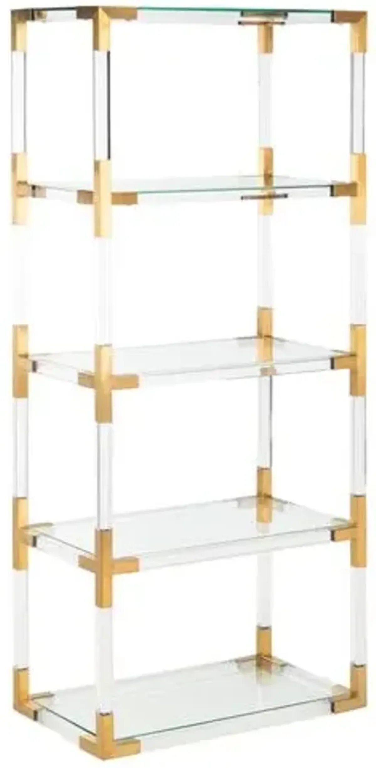 Sayer Acrylic Bookshelf - Clear/Brass