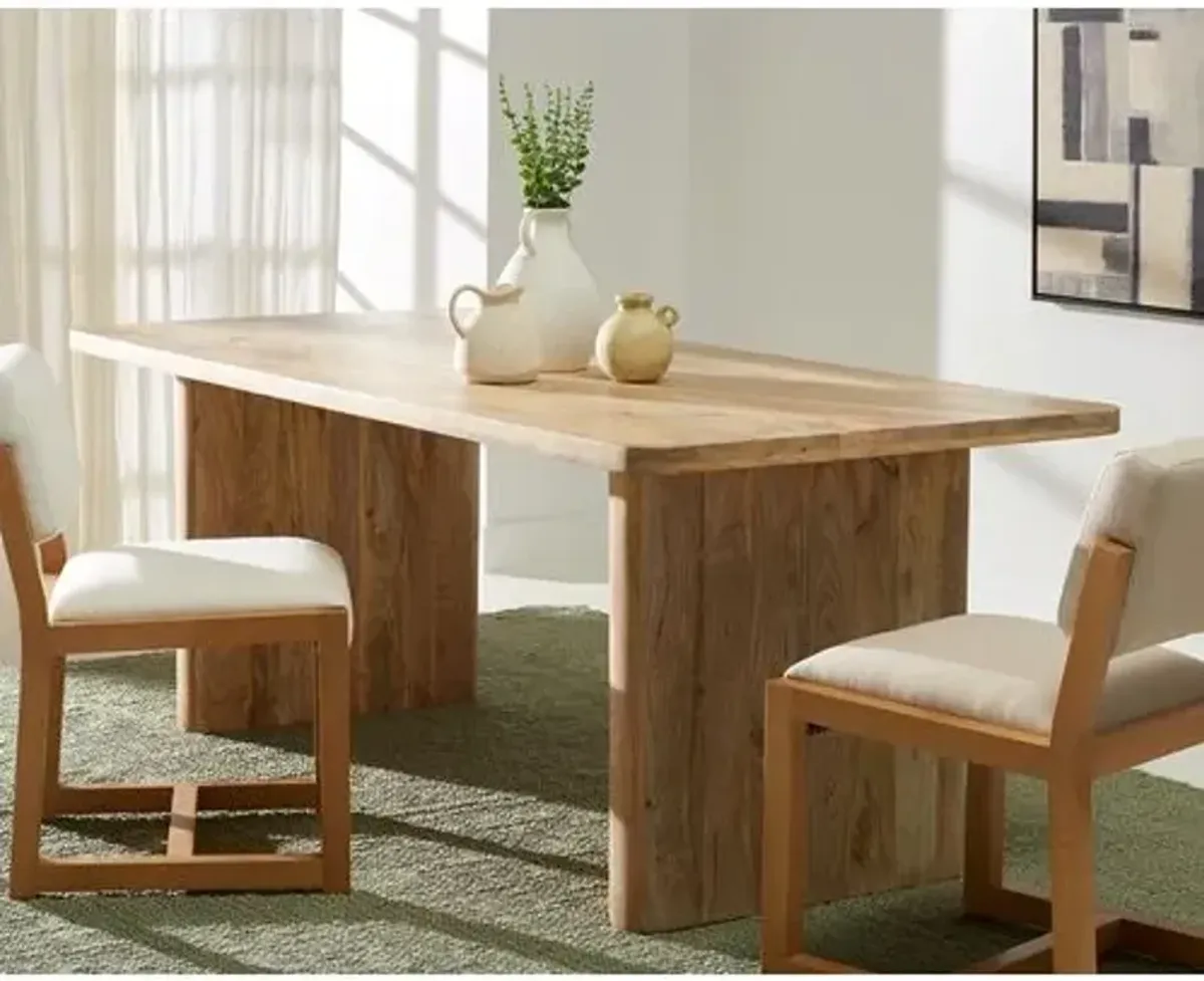 Tiberius Wood 80 Dining Table - Natural