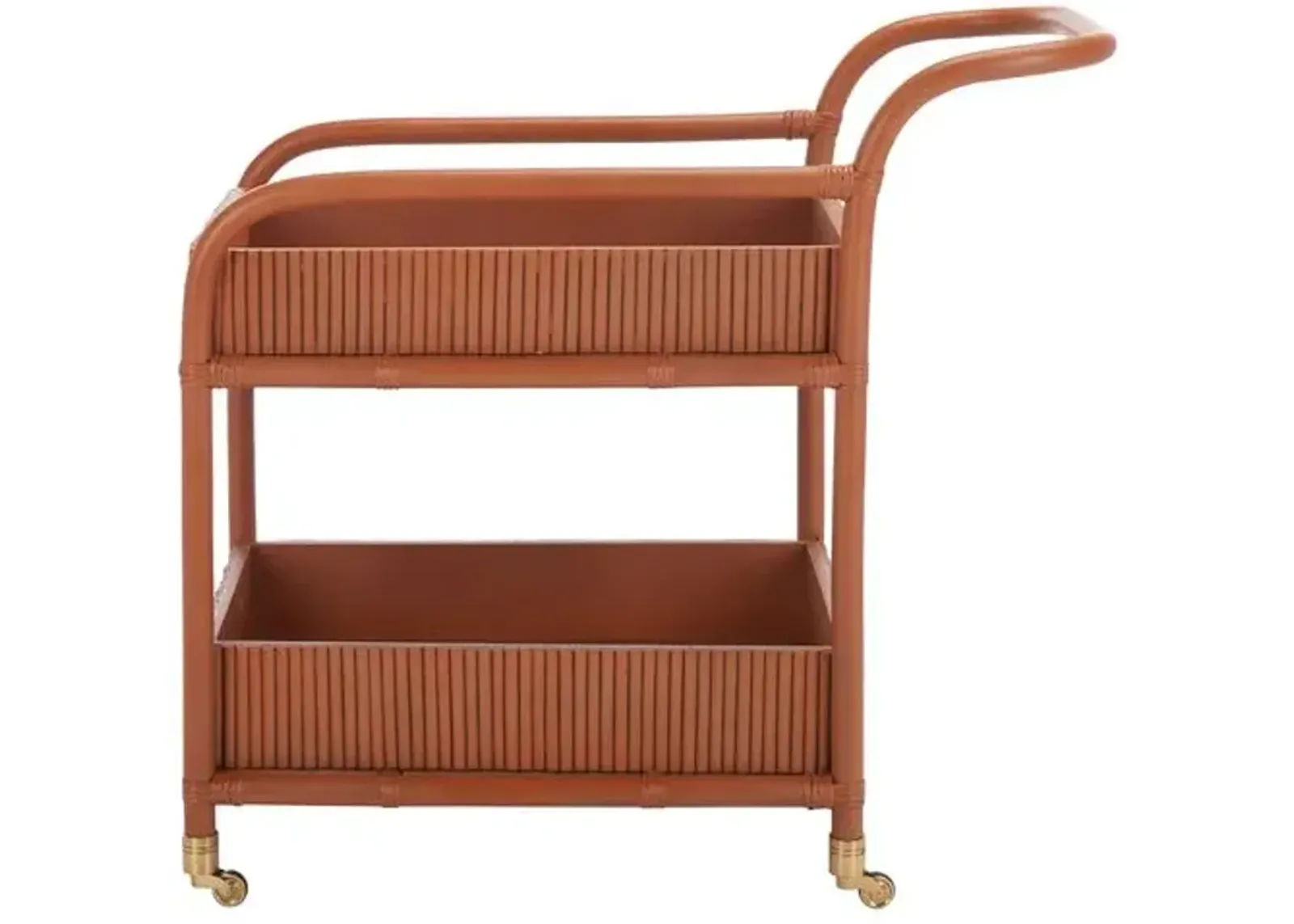 Holden Rattan Pole Barcart - Amber - Orange