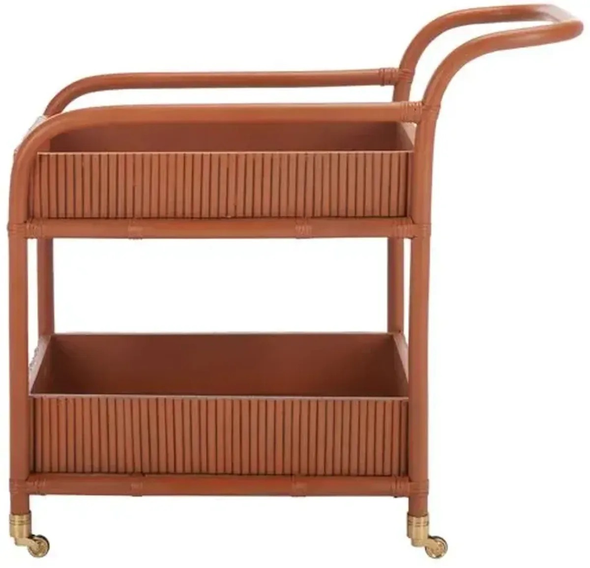 Holden Rattan Pole Barcart - Amber - Orange