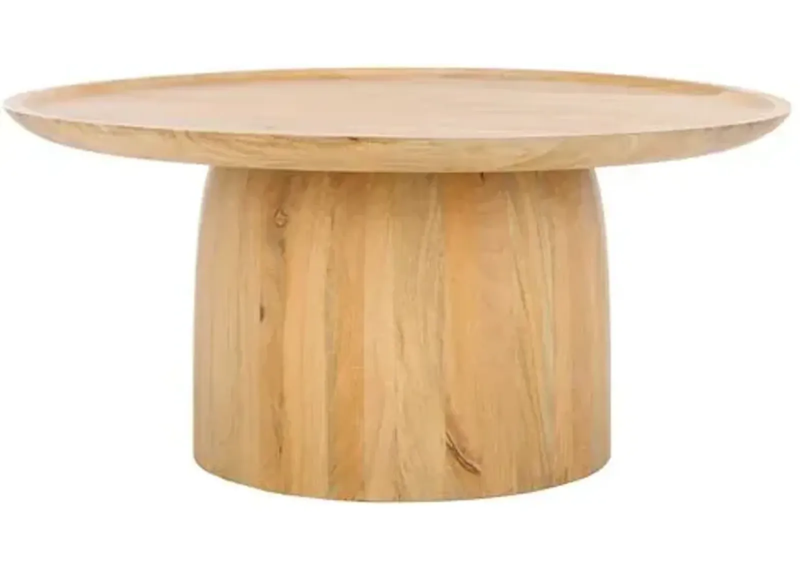 Wells Round Wood Coffee Table - Natural - Brown