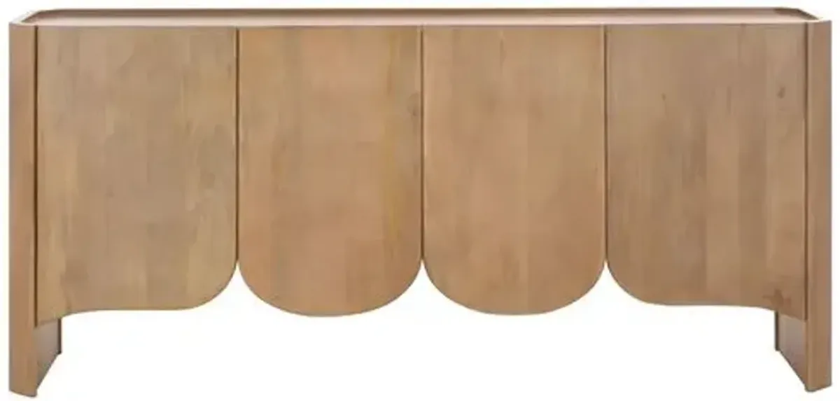 Xyler 4-Door Wood Sideboard - Natural - Brown