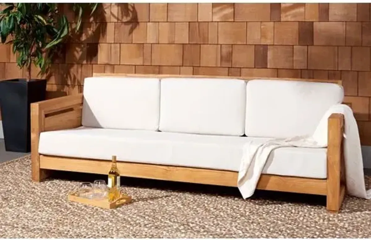 Huxley Teak 3-Seat Sofa - Natural/White