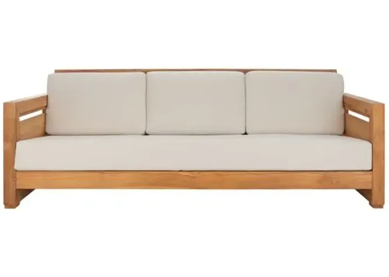 Huxley Teak 3-Seat Sofa - Natural/White