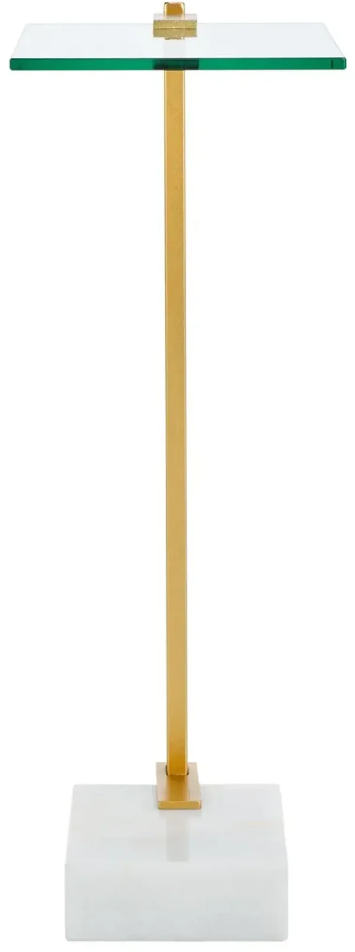 Yvan Marble Base Drink Table - White/Gold