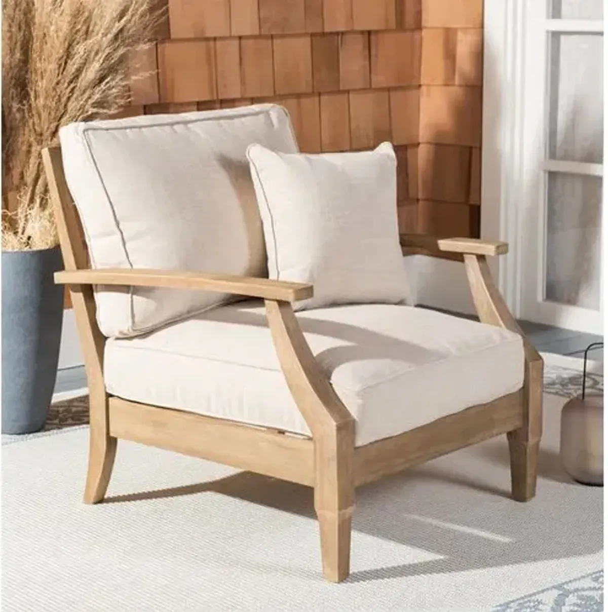 Kairo Wood Patio Armchair - Beige