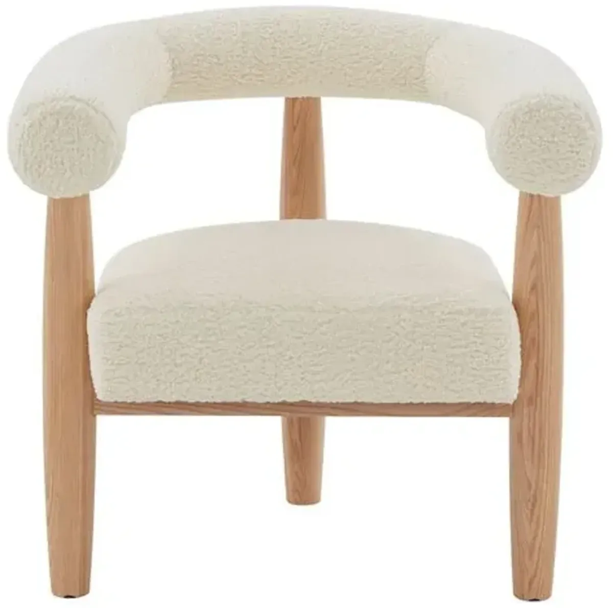 Zarae Curved Back Accent Chair - Ivory - Curved Back, Comfortable, Durable