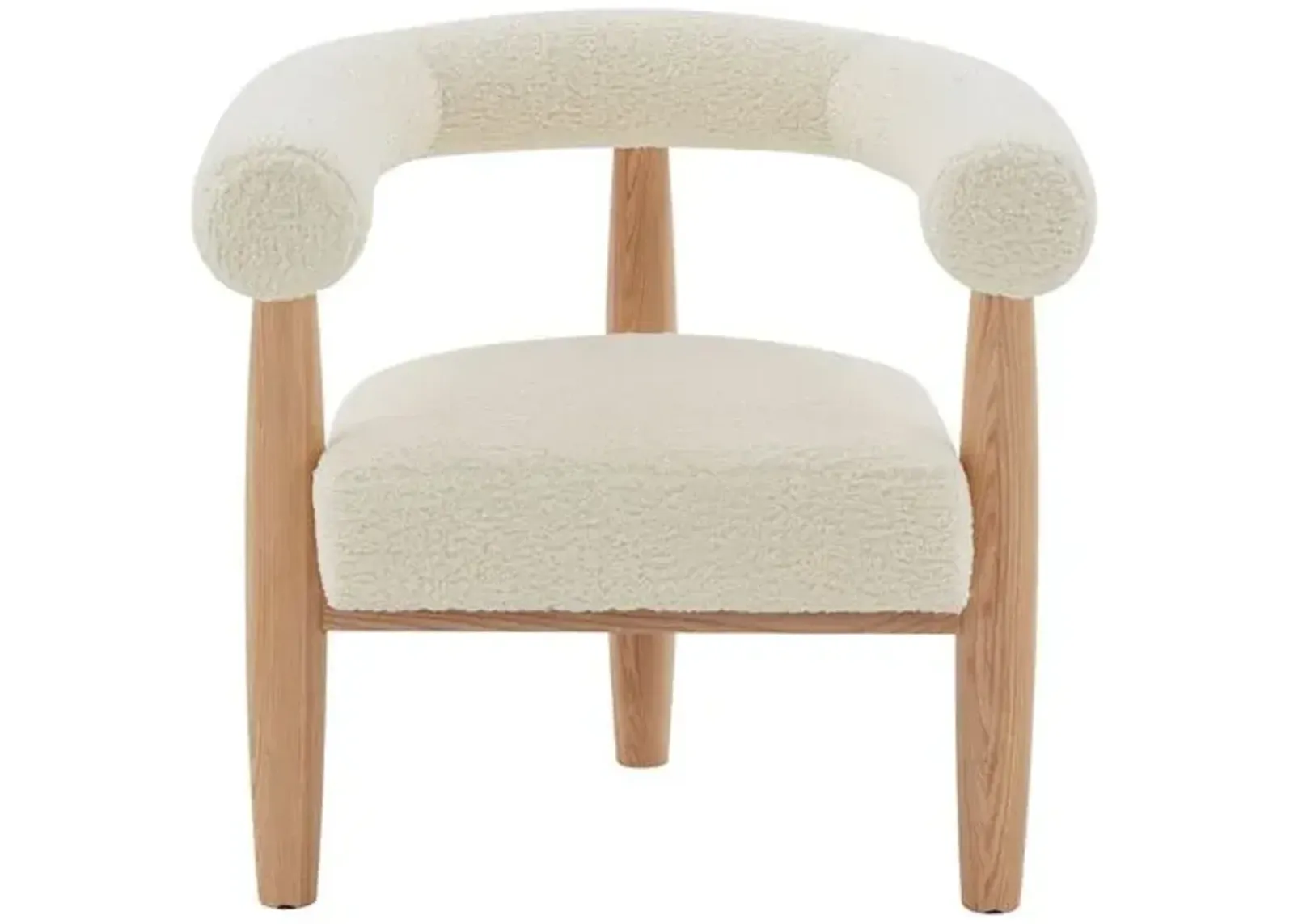 Zarae Curved Back Accent Chair - Ivory - Curved Back, Comfortable, Durable