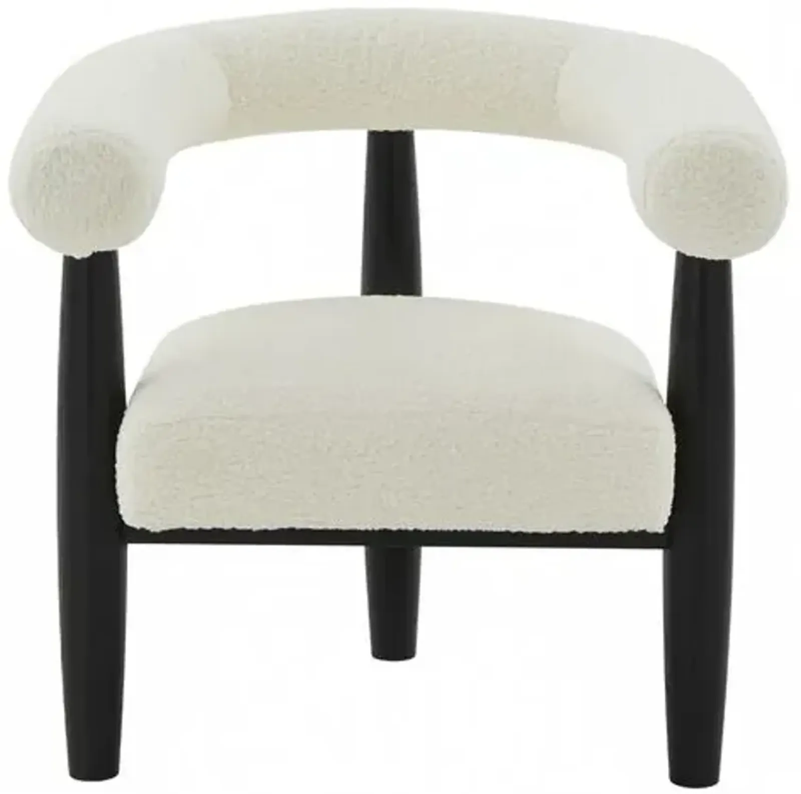 Zarae Curved Back Accent Chair - White - Curved Back, Comfortable, Durable