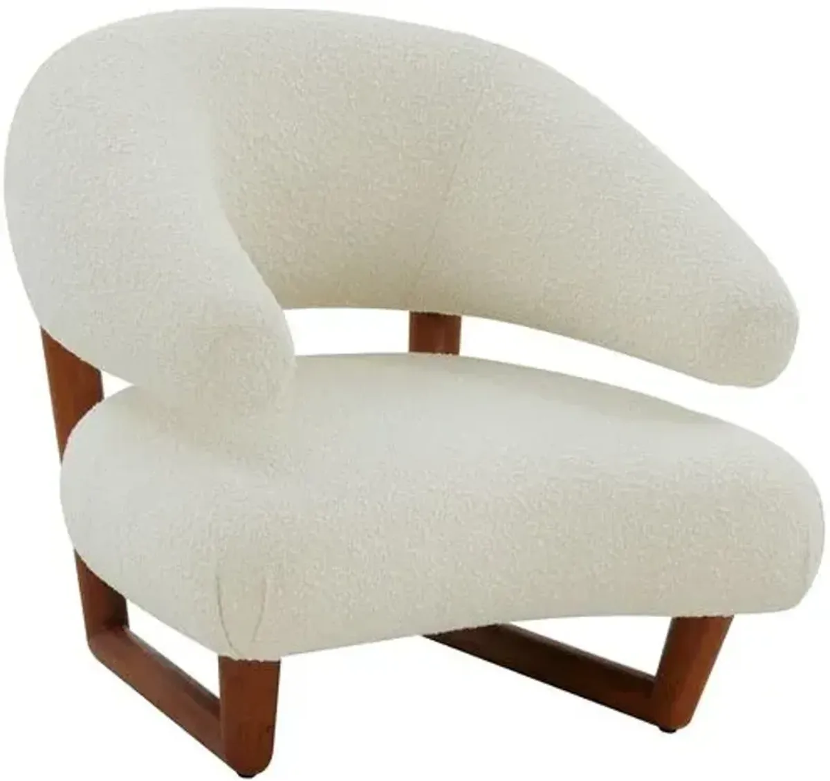 Alea Boucle Accent Chair - Ivory/Brown, Comfortable, Durable