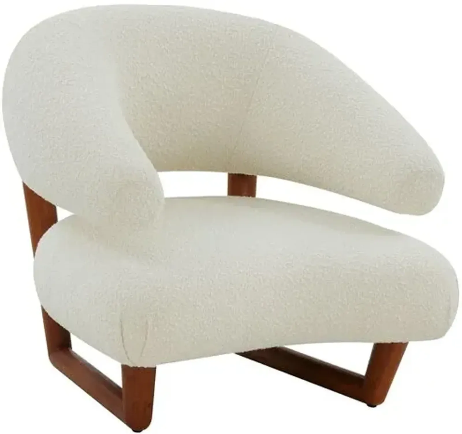 Alea Boucle Accent Chair - Ivory/Brown, Comfortable, Durable