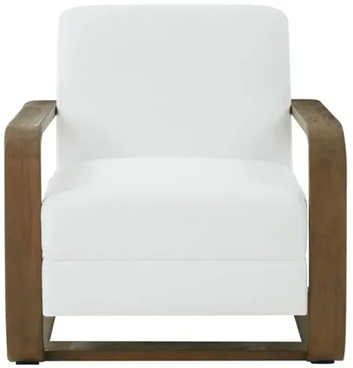 Daria Wood Frame Accent Chair - White/Brown, Comfortable, Durable