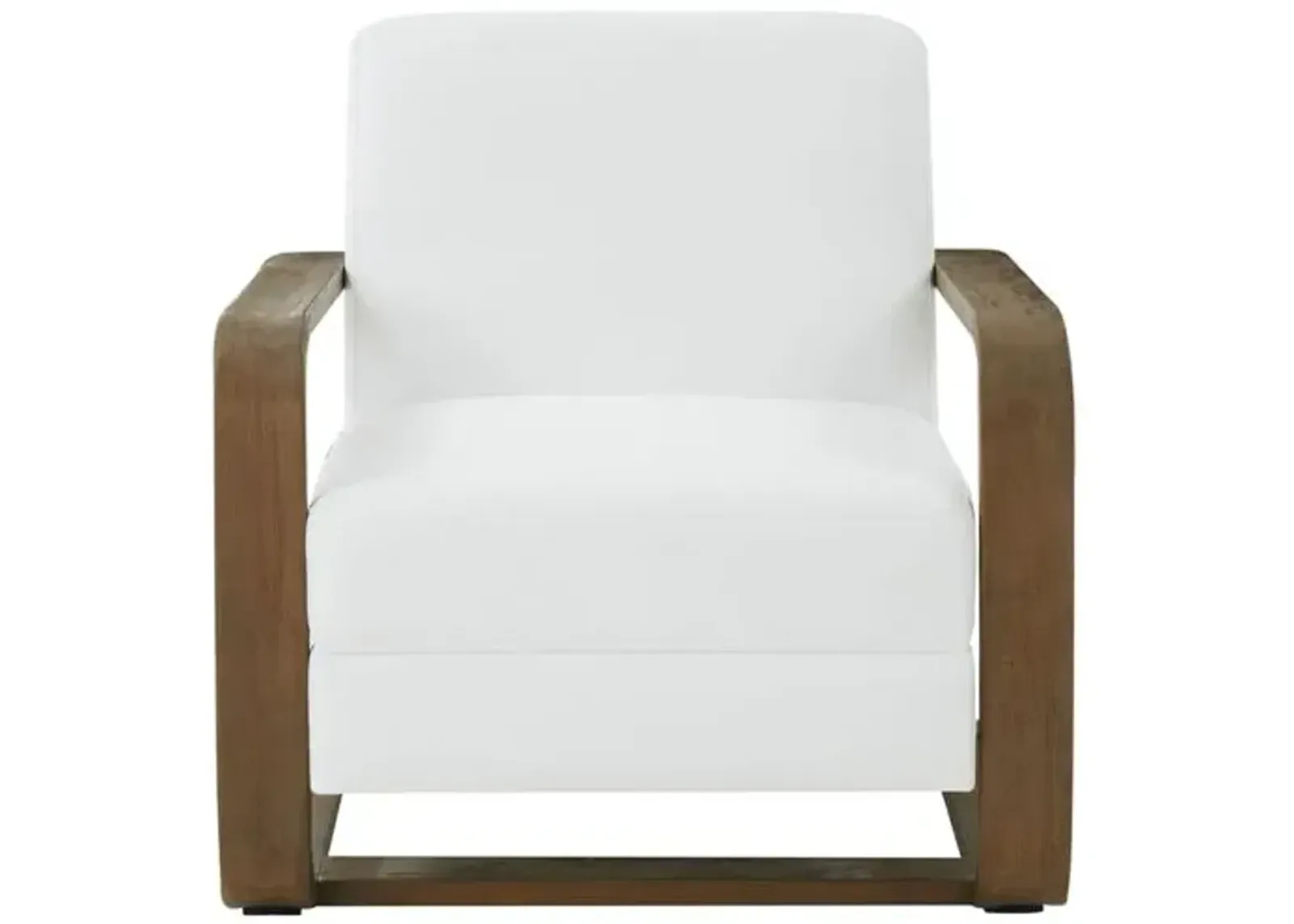 Daria Wood Frame Accent Chair - White/Brown, Comfortable, Durable