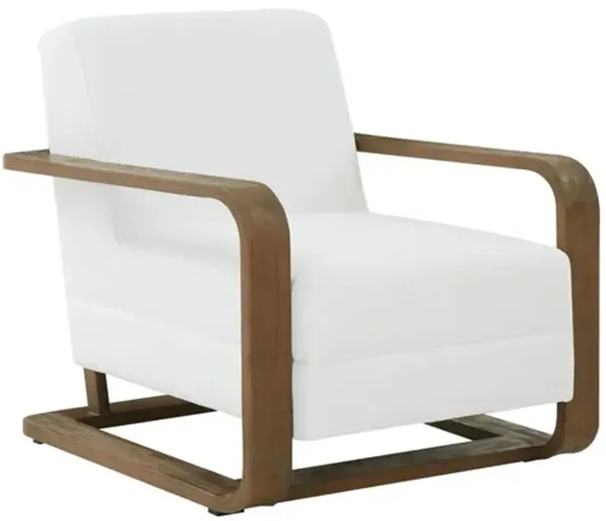 Daria Wood Frame Accent Chair - White/Brown, Comfortable, Durable