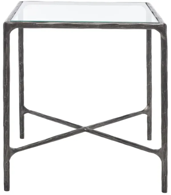 Gracelyn Metal Square End Table, Black