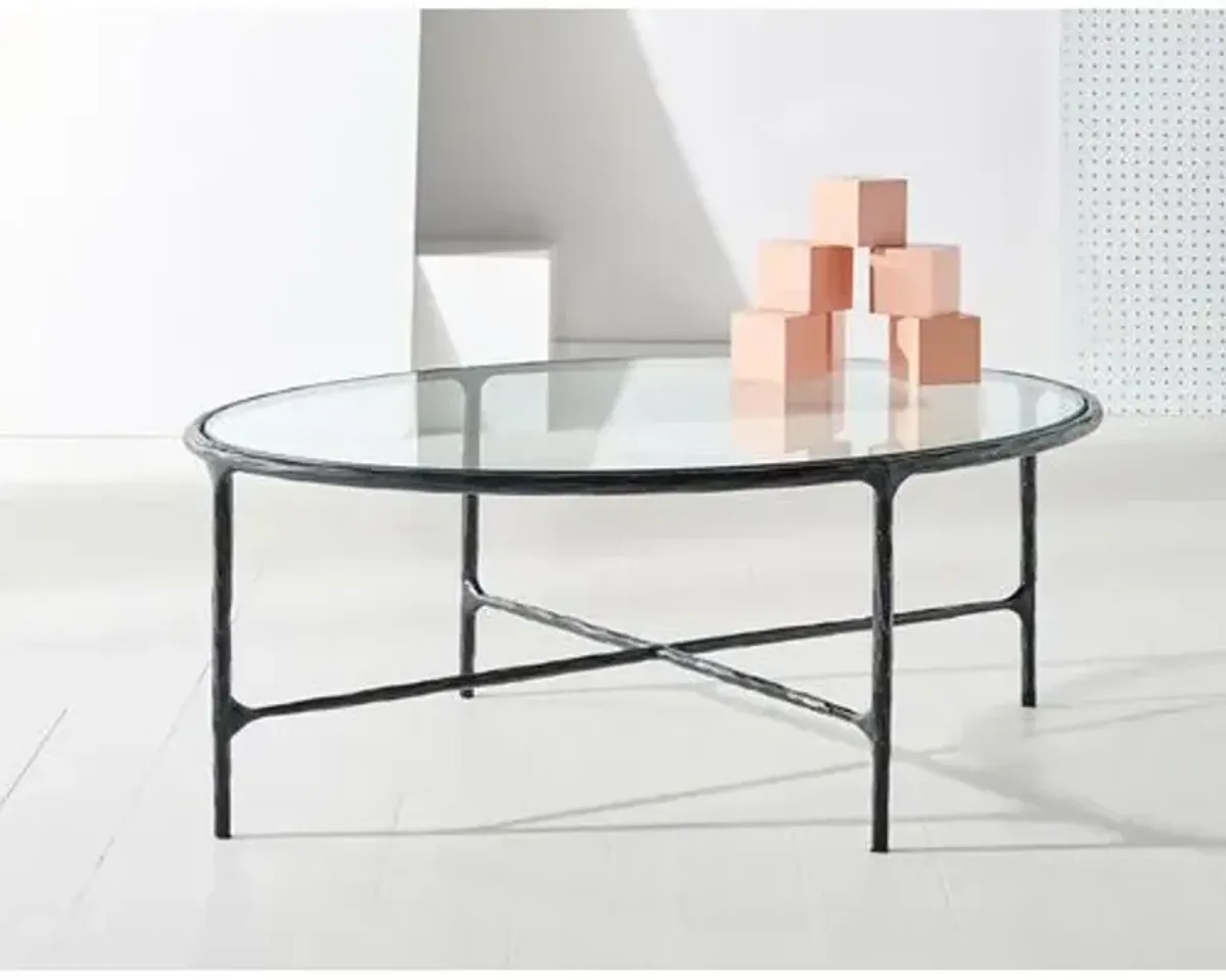 Gracelyn Oval Metal Coffee Table - Black