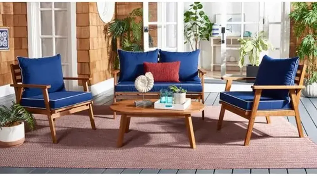 Jett 4-Piece Outdoor Living Set - Blue