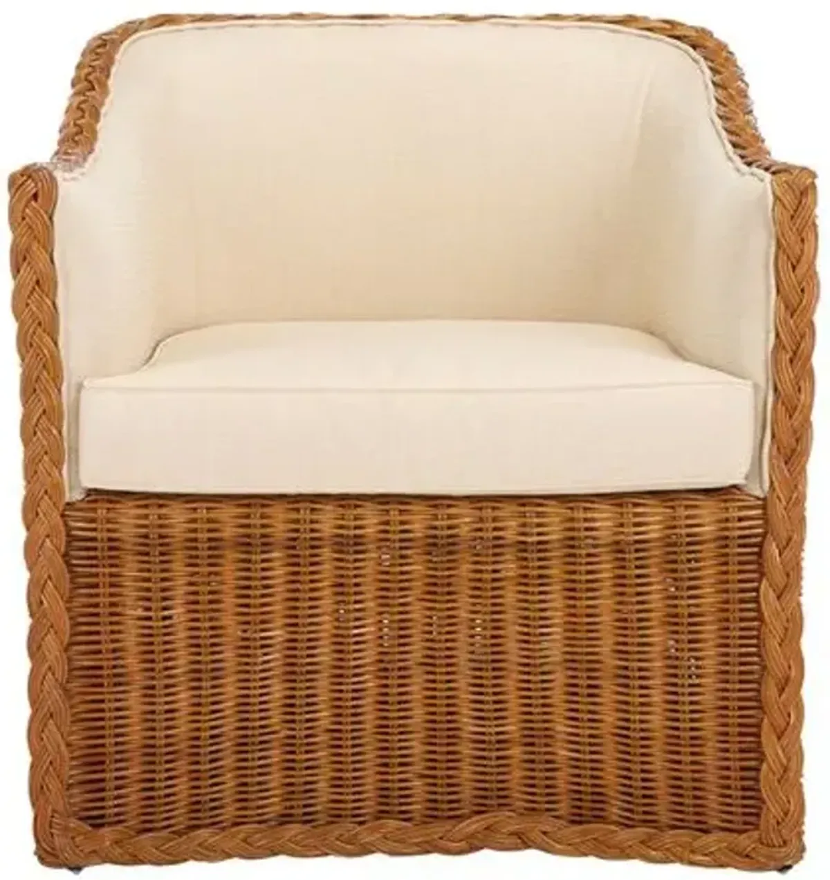 Jorvik Rattan Accent Chair - Natural/Beige, Comfortable, Durable