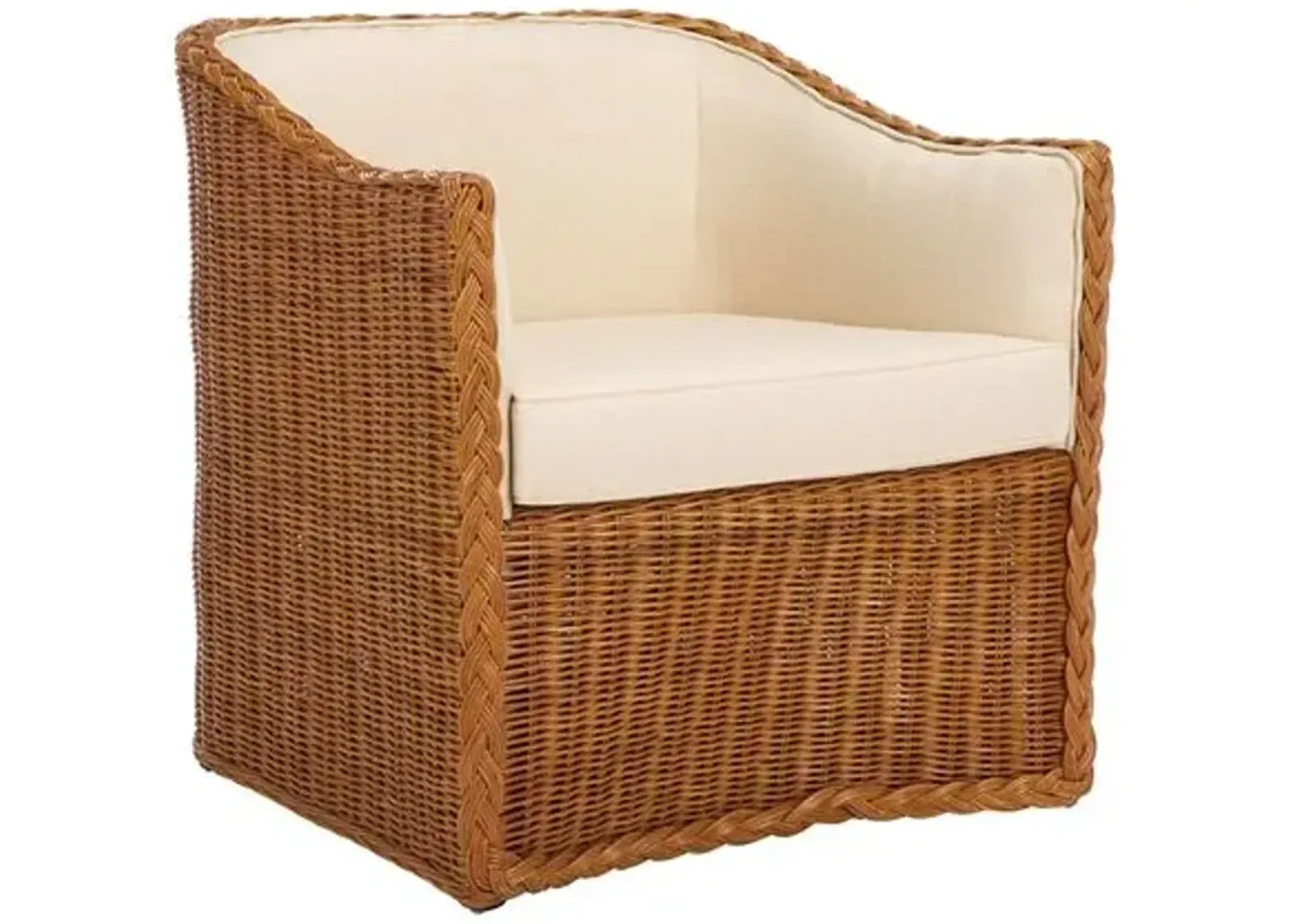 Jorvik Rattan Accent Chair - Natural/Beige, Comfortable, Durable