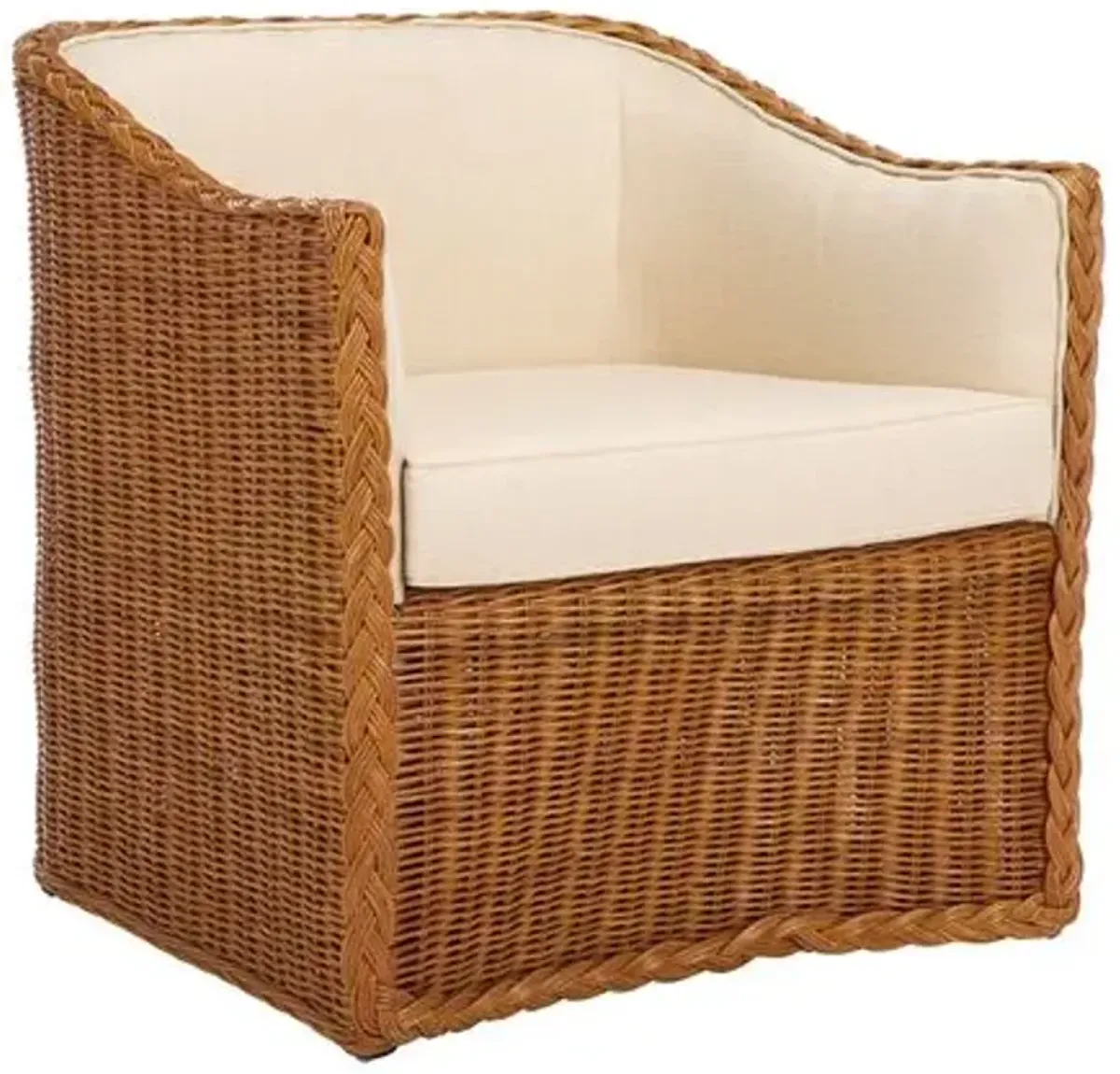 Jorvik Rattan Accent Chair - Natural/Beige, Comfortable, Durable