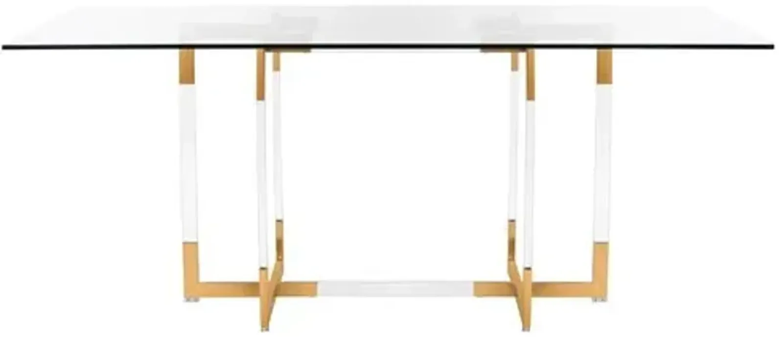 Jessia Acrylic Dining Table - Clear/Brass