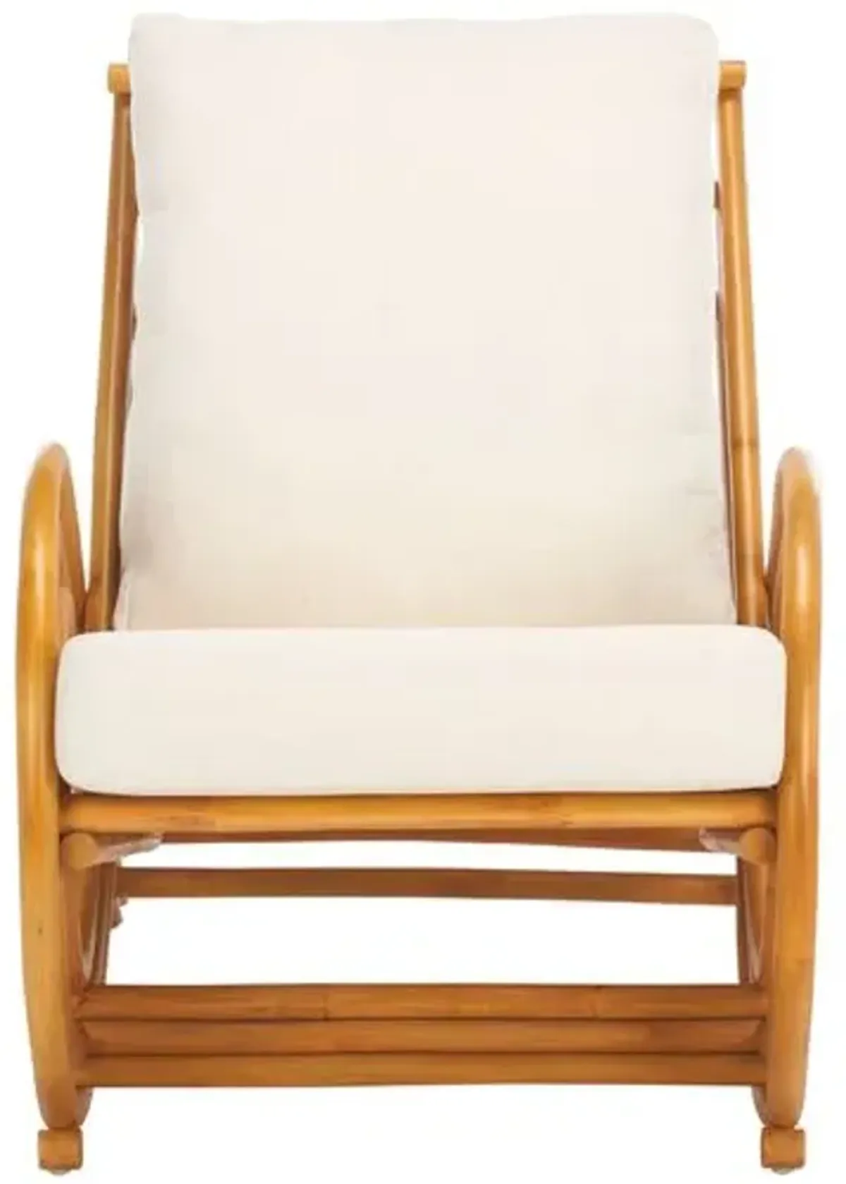 Kaelan Rattan Accent Chair - Natural/White, Comfortable, Durable, Cushioned